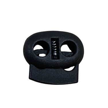INDY DIY CRAFT 30 PCS Black Double Hole Plastic Cord Locks Plastic Cord Lock End Toggle Double Hole Spring Stopper Fastener Slider Toggles End Suit for Drawstrings Paracord Bags Clothing