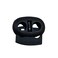 INDY DIY CRAFT 30 PCS Black Double Hole Plastic Cord Locks Plastic Cord Lock End Toggle Double Hole Spring Stopper Fastener Slider Toggles End Suit for Drawstrings Paracord Bags Clothing