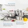 Viking Culinary Professional 5Ply Stainless Steel Cookware Set 10 Piece Dishwasher Oven Safe Works on All Cooktops including InductionSilver