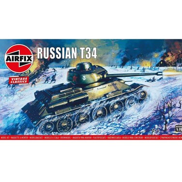 Airfix Model Tank  A01316V Russian T34 Plastic Model Kits for Adults  Kids 14 176 Scale Skill Level 2 WW2 Theme Military Models World War 2 Tanks