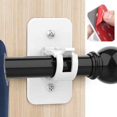 Curtain Rod Bracket Holder Universal Plastic SelfAdhesive Wall Mount Holder for Curtain RodCurtain Rod Not Included 1 Pack