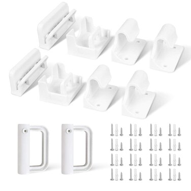 Betertek Hardware Replacement Accessories Brackets for Retractable mesh Baby and pet Gates Full Set Wall Mounting Parts Kit