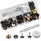Snaps Kit for Boat Cover38 Stainless Steel Screws Snaps Buttons Marine Grade Sewing Fastener Tool for Canvas Black