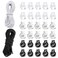 30Pcs Plastic Cord Locks with 22 Yards Elastic Shock Rope Toggle Single Hole Spring Rope Cord Locks Clip Ends Spring Stopper for Shoelace Replacement Sports Backpacks