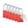 Brady Safety Lockout Padlock Sets  6 Pack  Red  Keyed Different Safety Lockout Padlocks  2 Keys Per Lock  SDALRED38STKD6