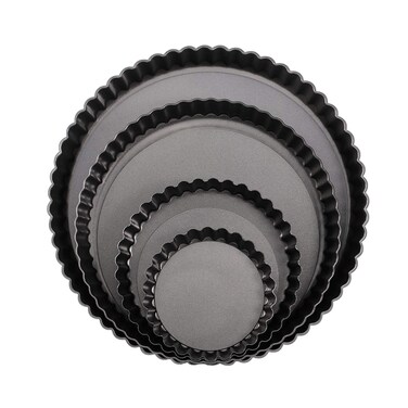4689 Inch NonStick Tart Pan with Removable Bottom Mini Round Cake Muffin Pie Molds Quiche Pan for Baking Carbon Steel Dish Tart Pans with Fluted Edges Set of 4