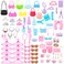 Miunana Lot 69 pcs for 115 inch Girl Doll Clothes Set Red Wardrobe with Clothes and Accessories Include Trunk Clothes Crown Necklace Shoes Hanger Bags and Other Accessories Not Include The Doll