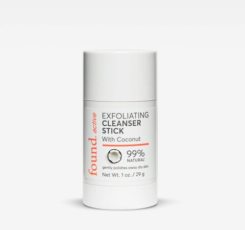 Found Active Exfoliating Cleansing Stick with Coconut FussFree Purifies Pores  Scrubs Away Dullness Convenient for the Gym Travel  Everyday Use 1 Oz