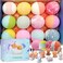 35 oz XL Bath Bombs for Kids with Puppy Toys Inside Kids Bath Bombs Organic Bubble Bath Fizzies Colorful Bomb 12 Pcs Set BirthdayChristmas Surprise Gift for Girls  Boys