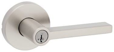 Kwikset 740HFLRDT15S Halifax Lever with Round Rose Entry Door Lock SmartKey with 6AL Latch and RCS Strike Satin Nickel Finish