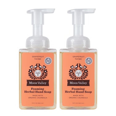 Moon Valley Herbal Foaming Hand Soap Grapefruit Thyme 2 Pack Vegan Recyclable Bottle