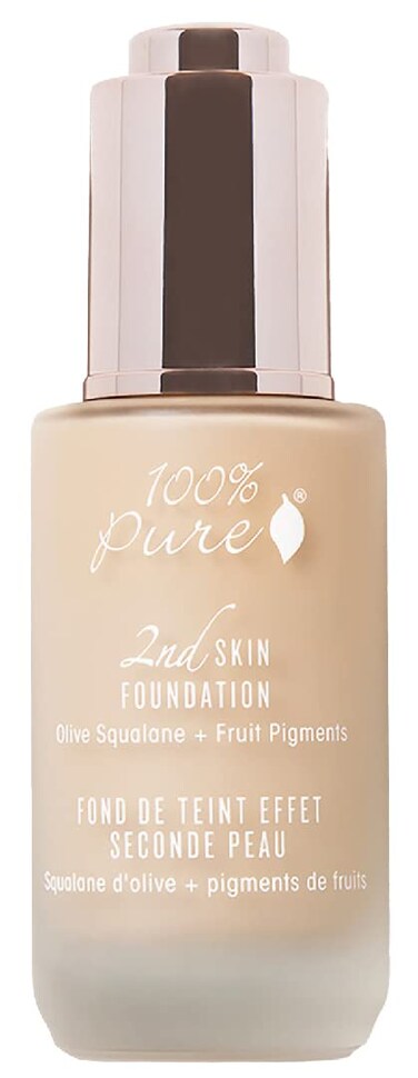 100 PURE 2nd Skin Lightweight Serum Foundation AntiAging Face Makeup  Blendable Coverage Liquid Hydration Boost for Soft Plumped Up Glow Vegan Shade 3 Warm wYellow Undertone  118 Fl Oz