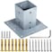 VEVOR 4 x 4 Post Base Inner Size 39x39 Deck Post Base Heavy Duty Thick Steel PowderCoated Wood Fence Post Brackets Post Anchor for Mailbox Post Deck Supports Porch Railing Post Holders