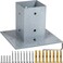 VEVOR 4 x 4 Post Base Inner Size 39x39 Deck Post Base Heavy Duty Thick Steel PowderCoated Wood Fence Post Brackets Post Anchor for Mailbox Post Deck Supports Porch Railing Post Holders