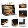 HOMEKOKO Double Oversized Bread Box Twolayer Extra Large Bread Box for Kitchen Counter Wooden Large Capacity Bread Storage Bin with Cutting Board Black