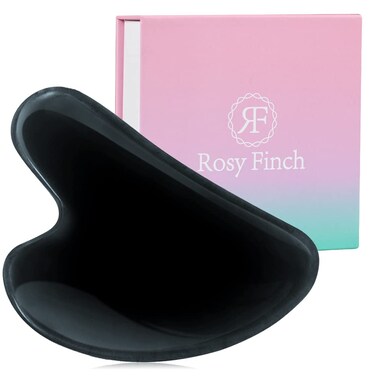 Gua Sha Massager Tool Rosy Finch Jade Stone Guasha Black Scraping Massage Tool Jade Roller Massager for Face Eye Neck Body Muscle Relaxing Prevents Wrinkles