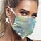 Fstrend Mesh Mask Sparkly Rhinestone See Through Breathable Glitter Halloween Masks for Women and GirlsGreen blue