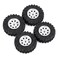 HOTSTORM 10 Beadlock Micro Crawler Wheel Rims Tires Set for 124 RC Crawler Car Axial SCX24 90081 AXI00002 Silver_1