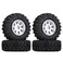 HOTSTORM 10 Beadlock Micro Crawler Wheel Rims Tires Set for 124 RC Crawler Car Axial SCX24 90081 AXI00002 Silver_1
