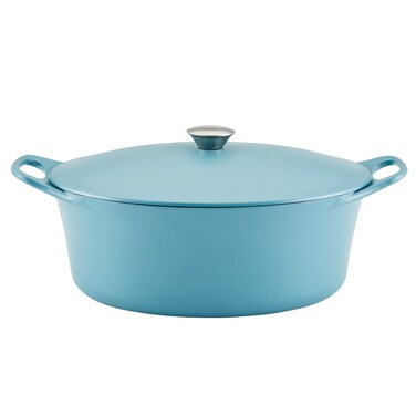 Rachael Ray NITRO Cast Iron Dutch Oven 65 Quart Agave Blue