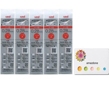 amazdone uni Jetstream EDGE 028mm Oilbased Ballpoint pen refillsSXR20328 Red 5pack Sticky Notes Value Set