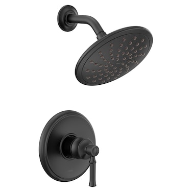 Moen UT2282EPBL Dartmoor MCORE 2Series 1Handle Shower Trim Kit with 8Inch Rainshower Valve Required Matte Black