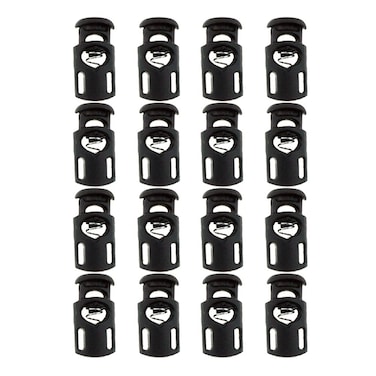 SaktopDeco 16 PCS Elastic Cord Locks Plastic Single Hole Toggle Stopper for Drawstrings Bungee Cord Bags Shoelaces Clothing Tents