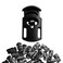 GSM Brands Plastic Cord Locks 50 pcs Spring Loaded Lock Single Hole Black
