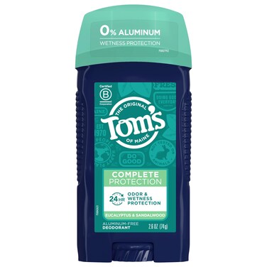 Toms of Maine Complete Protection AluminumFree Natural Deodorant for Men Eucalyptus  Sandalwood 26 OZ