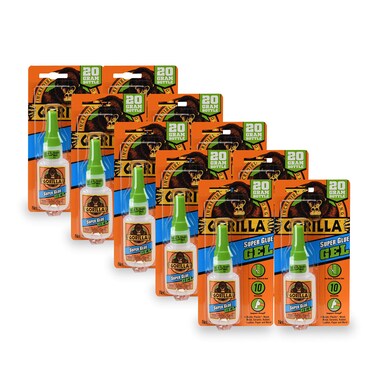 Gorilla Super Glue Gel 20 Gram Clear Pack of 10