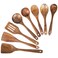 Wooden Spoons for Cooking Kitchen Utensils Set Natural Teak Wood Spoon and Spatula for High Heat StirringCooking Spoons Wooden Spatula for Nonstick Cookware 8