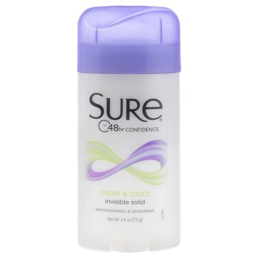 Sure AntiPerspirant  Deodorant Invisible Solid Fresh  Cool 260 oz Pack of 6