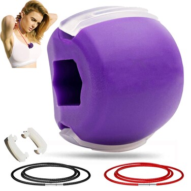 Jaw Exerciser for Men and Women Jawline Exerciser Double Chin Exercise Face Slimmer Neck Exerciser Jaw Lift Fitness for Face Define Your Jawline Slim and Tone Your Face Purple