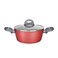 NutriChef Dutch Oven Pot with Lid  NonStick Stylish Kitchen Cookware with Dark Gray Inside and Red Outside 34 Quart Works with Model NCCW12RED