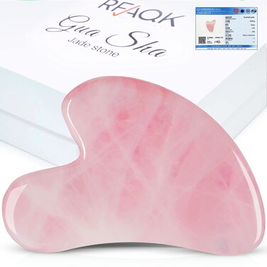 GuaSha Tool for Face  Rose Quartz Gua sha Facial Tools for Face  Body SPA  Heart Shape Gua sha Massage Scrapper Tool Real Natural Gua Sha Jade Stone for Treatment to Relieve Muscles Tension
