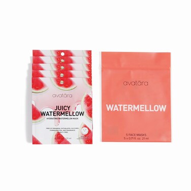 Avatara Juicy Watermellow Facial Mask 5 Sheets Hydrating Mask Sheet Masks Watermelon Extract  Hyaluronic Acid Face Mask Skincare Beauty Essential Moisturize  Nourish Dry Tired Skin 5 Pack