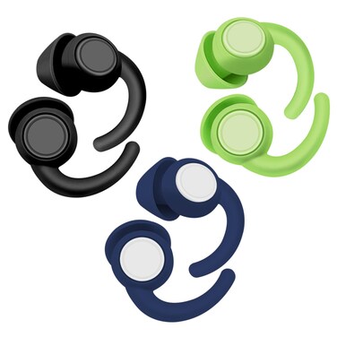 HESND 3 PairsEar Plugs for Sleeping Noise Reduction SoundSoft and Comfortable Reusable Silicone Earplugs Blocking Study Snoring Concert Construction Shooting Travel Swimming Dark Blueblackgreen