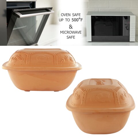 Eurita Clay Roaster 72 Quart NonStick Earthenware ToxinFree Healthy Clay Pot Cooking Versatile Cooking Dutch Oven Digital Recipe and Instructions Included