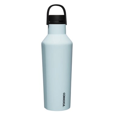 Corkcicle Insulated Canteen Travel Water Bottle Triple Insulated Stainless Steel Easy Grip Straw Mouth Keeps Beverages Cold for 25 Hours or Warm for 12 Hours 20oz Powder Blue