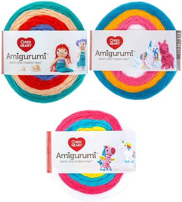 Red Heart Amigurumi Yarn 3Pack Unicorns Mermaids and Llamas