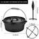 10 Quart Cast Iron Dutch Oven Preseasoned Pot with Lid Lifter Handle Casserole Pot with Lid Lifter for Camping Cooking BBQ Baking