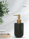 Liquid Soap Dispenser for Bathroom with Gold PumpDish Soap Dispenser for KitchenRefillable Countertop Lotion Ceramics Black Hand Soap Dispenser for Shower 420mlCylindrical Black Bottle