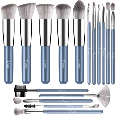 Makeup Brushes Makeup Brush Set BESTOPE PRO Makeup Brushes Kit 16Pcs Professional Makeup Brush Set for Eye and Face Foundation Powder Concealers Blush Eyeshadow Brush Make UP Brushes Kit Blue