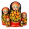 MUARO Russian Nesting Doll Set  5Piece Russian Stacking Matryoshka Dolls  Handmade Wooden Dolls  Babushka Toy Dolls for Kids  Christmas Halloween Home Dcor 67 inch Strawberry Black