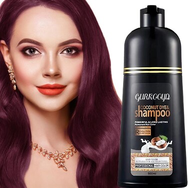 Natural Hair Color Shampoo with 100 Gray Coverage  Hair Dye for Women Grape Red Shade