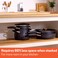 Meyer 6pc Stackable Set with Universal Lids  Hard Anodized Non Stick and Stainless Steel Pots and Pans  Induction Compatible  Dishwasher Safe  Oven Safe  Matte Black  Accent Series Cookware