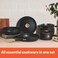 Meyer 6pc Stackable Set with Universal Lids  Hard Anodized Non Stick and Stainless Steel Pots and Pans  Induction Compatible  Dishwasher Safe  Oven Safe  Matte Black  Accent Series Cookware