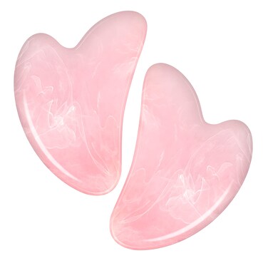 2pcs Gua Sha Massage Tool GuaSha Tool for Face Gua Sha Facial Tools Gua Sha Tool Resin Heart Shape for Physical and SPA Acupuncture Therapy Scraping Facial for Face Neck Eye Body Massage Pink
