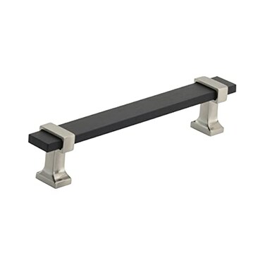 Amerock  Cabinet Pull  Brushed Matte BlackSatin Nickel  5116 inch 128 mm Center to Center  Overton  1 Pack  Drawer Pull  Drawer Handle  Cabinet Hardware