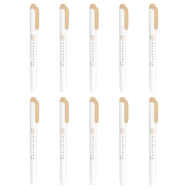 Zebra Mildliner BWKT7MBE Highlighter Mild Beige 10 Pieces
